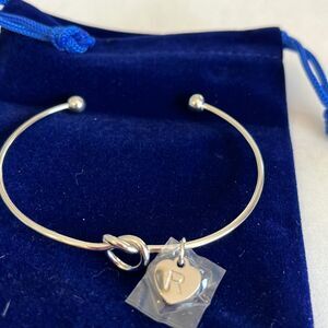 Letter R Silver Bracelet